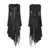 Punk Decadent Asymmetric Knitted Witch Dress With Lace