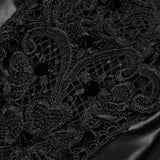 Stretch Glossy Leather Lace Positioning Flower Gothic Leggings