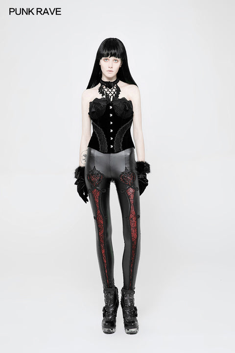 Vampire Sweet Love Leather Gothic Leggings