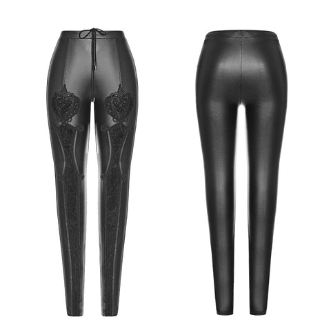 Vampire Sweet Love Leather Gothic Leggings