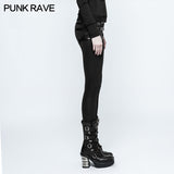 Skinny Thin Strapped Punk Pants Leather Leggings With Loops