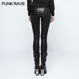 Skinny Thin Strapped Punk Pants Leather Leggings With Loops