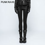 Skinny Thin Strapped Punk Pants Leather Leggings With Loops
