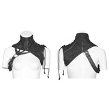 Steampunk Embossed Leather Collar And Shoulder Harness Accessories For Women