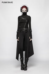 Steampunk Embossed Leather Collar And Shoulder Harness Accessories For Women