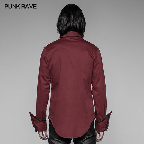 Men's Asymmetric Simple Gothic Shirt With Unique Cuff Design