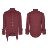 Men's Asymmetric Simple Gothic Shirt With Unique Cuff Design