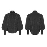 Men's Jacquard Pleated Front Gothic Shirt