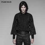 Men's Jacquard Pleated Front Gothic Shirt