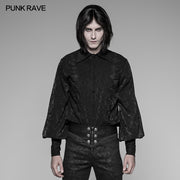 Men's Jacquard Pleated Front Gothic Shirt