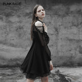 Strapless Chiffon Yarn V-collar Punk Dress For Women