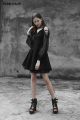 Strapless Chiffon Yarn V-collar Punk Dress For Women