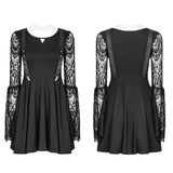 Women's Lace Sleeves Punk Dress With Straps Design