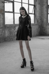 Women's Lace Sleeves Punk Dress With Straps Design