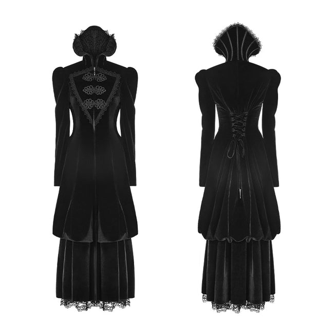 Gorgeous Victorian Royal Vintage Layered Gothic Coat With Stand Collar