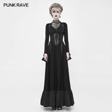 Victorian Steampunk Long Linen Lace Up Corset Suspender Dress