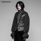 Alchemist Gothic Waistcoat Imtation Metal Jacquard Vest