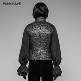 Alchemist Gothic Waistcoat Imtation Metal Jacquard Vest