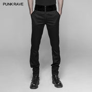 Dracula Gothic Pants Dark Stripes Trousers With Velvet Print Waistband