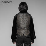 Gorgeous Royal Court Dark Gold Jacquard Waistcoat Gothic Vest