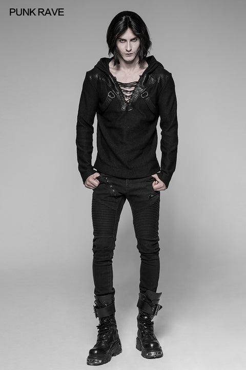 Dark Evil Dragon Pullover Mosaic Punk Hoodies For Men
