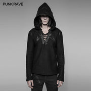 Dark Evil Dragon Pullover Mosaic Punk Hoodies For Men