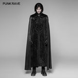 Dracula Gorgeous Gothic Cape Cloak Embossed Velvet Long Coat