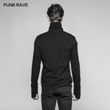 Decadent Punk S-shaped Zipper Knitting T-shirt Personality Mosaic High Collar Sweater
