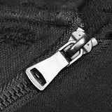 Decadent Punk S-shaped Zipper Knitting T-shirt Personality Mosaic High Collar Sweater