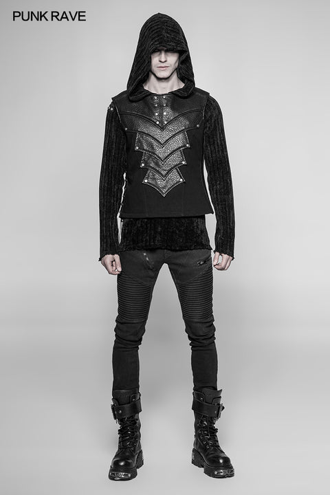 Punk Warrior Leather Stitching Personality Chest Protector Vest