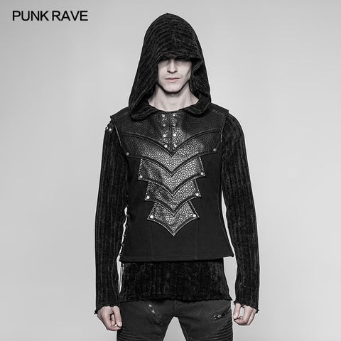 Punk Warrior Leather Stitching Personality Chest Protector Vest