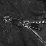 Men's Dark Punk Personality Pullover Hoodie Beveled Zipper Hooded Knitting Sweater