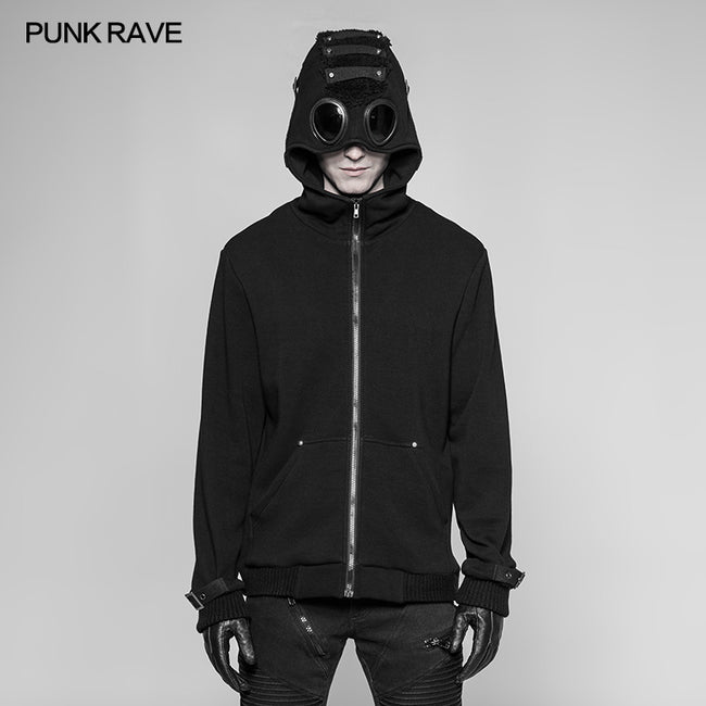 Punk Pilot Personality Hooded Jacket Cashmere Sweater Cardigan For Men