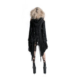 Punk Style Lace Gothic Black Long Sweater For Women