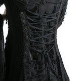 Punk Style Lace Gothic Black Long Sweater For Women
