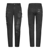 Men's Punk Decadent Crack Personality Pants Hand-painted Trousers