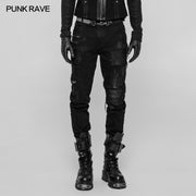 Men's Punk Decadent Crack Personality Pants Hand-painted Trousers
