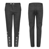 Punk Metal Pattern Buttons Splicing Pants Men's Uniform Trousers