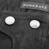 Punk Metal Pattern Buttons Splicing Pants Men's Uniform Trousers