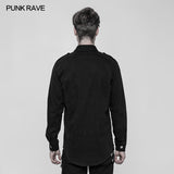 Men's Punk Pure Cotton Personality Shirt With Mosaic Rivet Decoration