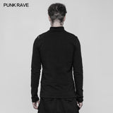 Men's Punk Front Pimp Rivets Slim Personality T-shirt