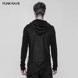 Diablo Assassin Punk Hooded T-shirt Asymmetric Personality Top For Men