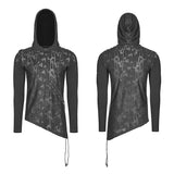 Diablo Assassin Punk Hooded T-shirt Asymmetric Personality Top For Men