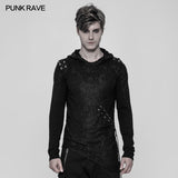 Diablo Assassin Punk Hooded T-shirt Asymmetric Personality Top For Men