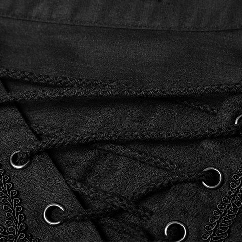 Men's Retro Gothic Long Sleeve Shirt With Disa Floret Collar Design