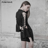 Sexy V Collar Tight Hip Gothic Dress With Flare Sleeve Roping Design