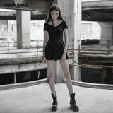Gothic Sexy Black Low Neck Knit Backless Dress