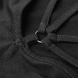 Sexy Front Cross V Collar Backless Tight Strap Dress