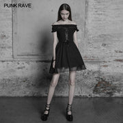 Elegant Gothic Lolita Off Shoulder Ruffle Lace Dress