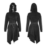 Personality Punk Asymmetric Layered Knit Dresses With Wizard Hat